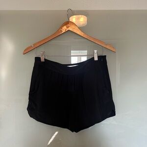Anine Bing Silk Black Mini Shorts